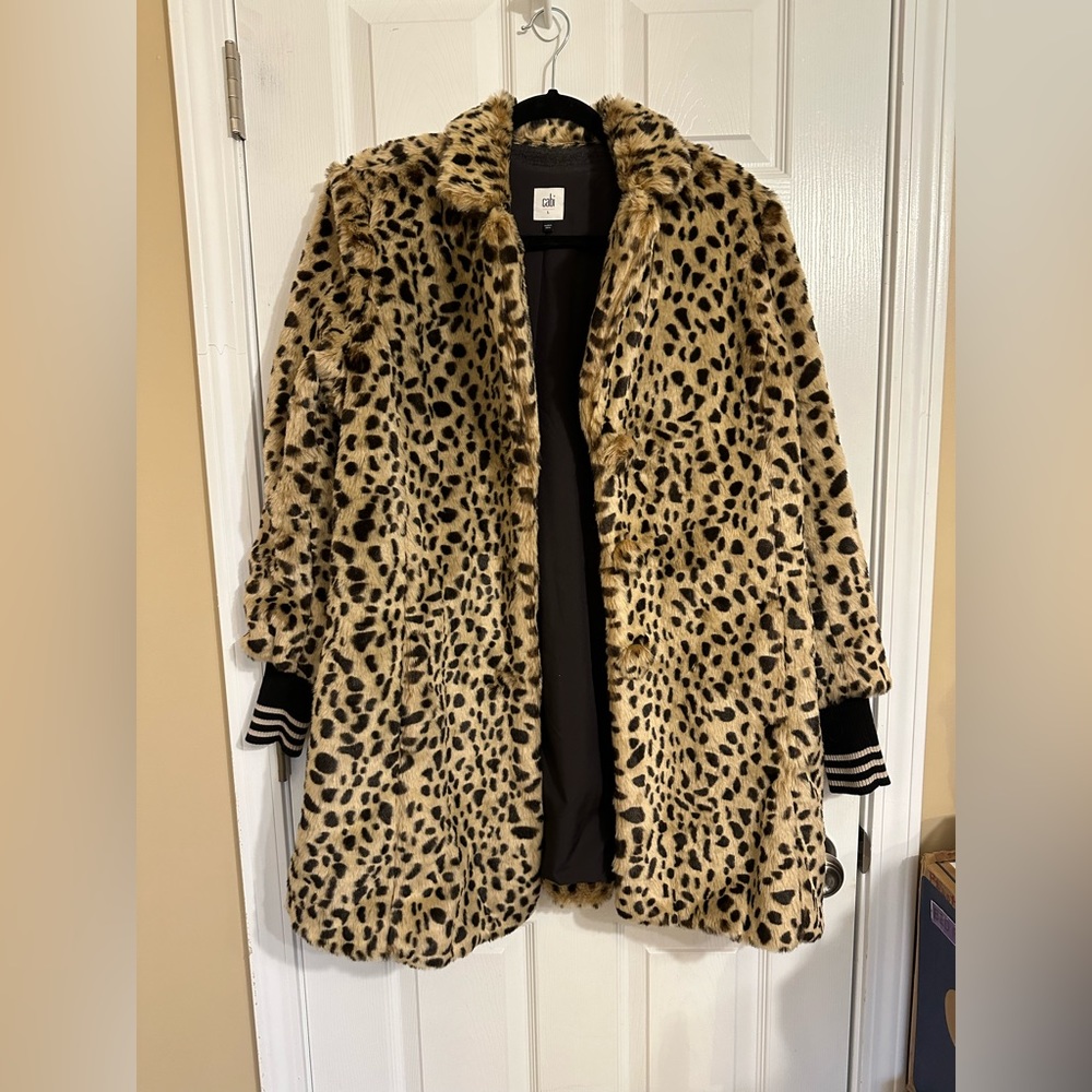Cabi leopard mock fur coat